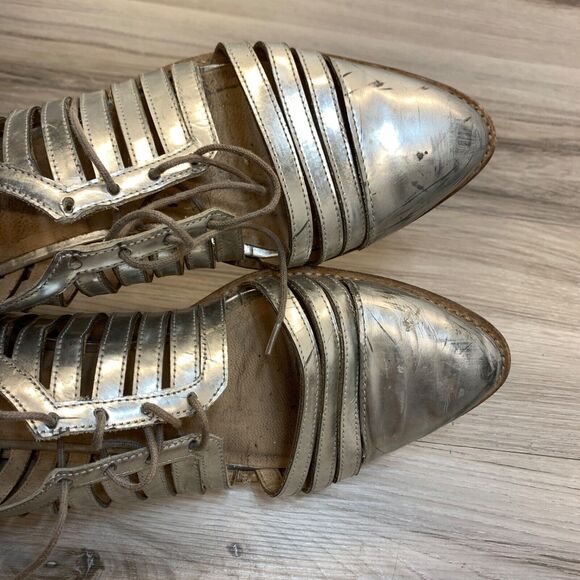 Loeffler Randall Mirrored Silver Leather‎ Fay Cutout Oxford Loafers Size 8.5 B Loeffler Randall Mirrored Silver Leather Fay Cutout Oxford  main image 4